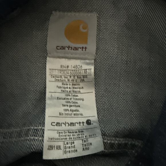 Carhartt Women's Blue Denim Button Up Utility Jean Jacket Sz: Large Tall RN14806 - Picture 4 of 4
